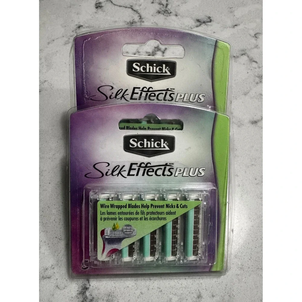 Lot of 2 Schick Silk Effects PLUS Razor Refill Blades (10 Total)NEW Discontinued